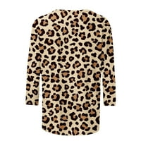 Zahvaliteljivijski košulje za žene Jesen Moda Slatka bundeva Print Leopard Tie Dye Sleeve Crewneck Dukseri