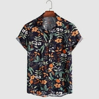Havajske majice za muškarce plus veličina casual tropskog cvjetnog ispisa s kratkim rukavima dolje kamp