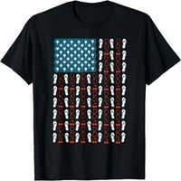 Tema na plaži Američka zastava SAD America Pride Patriotska majica Crna mala