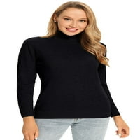 Black Turtleneck džemperi za žene s dugim rukavima bijeli kornjača ženske vunene džempere Merino vuna