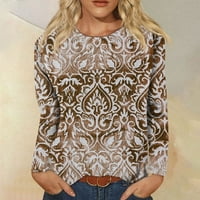 Strungten ženski modni casual longsleeve print pulover okruglog vrata Top bluza