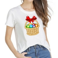 Uskršnja obiteljska odjeća Uskrs zeko gnome jaja ljubav prevelika ženska majica grafički tee sretan