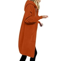 Patlollav zimske jakne dugih rukava pune boje zadebljanje i runo Ležerne prilike, dugi džempeni patentni