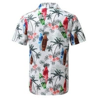 Buigttklop Nema granica Muška majica Clearence Plus Veličina Havajska ispis rever kratkih rukava