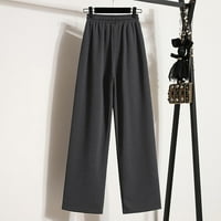 Hlače za žene DRESSY Ležerne prilike široke noge visokog struka Europska vuna ravne pantalone sa džepovima