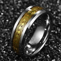 Keltski čvor Tungsten prstenovi za muškarce Žene ugrađeni drveni umetnik vječnosti vjenčani bend udobnost veličine 7-12