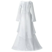 Haljine Gotske haljine haljine renesansne haljine za žene Vintage čipka up haljina bijela x-velika