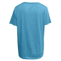 Košulje za ženske ležerne vrhove V izrez s kratkim rukavima slovo za ispis bluza plus veličina majica