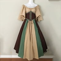 Mortilo čipka izrez Slas Mediev Gothic al Vintage h Patchwork Women haljina Ženska haljina odjeća za
