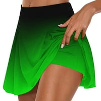 Samickarr suknja za tenis za žene visoke strukske kratke hlače Atletski kratki gradijent rastezljivi joga lažni dvostruki pantalone golf skrots suknje za trčanje casual