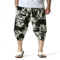 Paille muške harem pant cvjetne printere kapri pantalone široke noge obrezane hlače labave fit na plaži