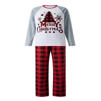 Porodično podudaranje sretan božićni pidžami set za kućne ljubimce za odrasle djeca baby božićno drvce Ispis dugih rukava za spavanje pletene haljine kućne odjeće