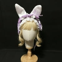 Plišani zeko uši lolita traka za glavu čipka vrpce luk perla anime cosplay traka za kosu