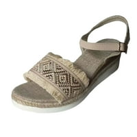 Lydiaunistar Žene Ljetne modne ležerne sandale za kopče otvorene nožne cipele debele dne tasselje sandale zlato 6