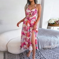 Ženska modna slobodno vrijeme za odmor bez rukava vjetra šuplje suknja duga suknja na plaži suknja
