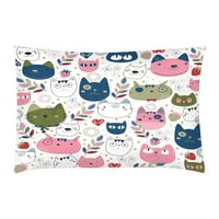Posteljina set slatka kitty mačka veličine dvostruke veličine prekrivača sa jastukom za kućnu posteljinu