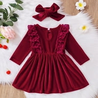 Durtebeua Baby Girl Odjeća odijelo dugih rukava i suknje set Toddler Duweatsuits 12-mjeseci