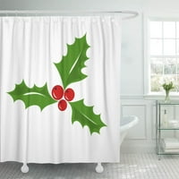 Potpišite zeleni list božićni simbol Holly Berry Red Navidad Curcin za tuširanje kupaonica