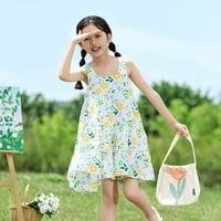 Ljetne bombonske djevojke oblače prirodu sretan uzorak dječje odijevanje bez rukava dječje odjeće