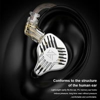 Tureclos ožičeni uši odvojivi kablovski zvuk za otkazivanje slušalica sa mikrofonom HiFi džepne handsfalt free muzičke slušalice Computer Crna Regular