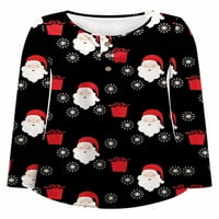 Avamo Ženski stablo tiskani tasteri majica V izrez Sretan božićni majica dugi rukav xmas tunika bluza
