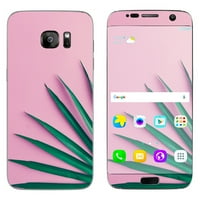 Kožni naljepnica za Samsung Galaxy S Edge Pink Green Palm Frawns