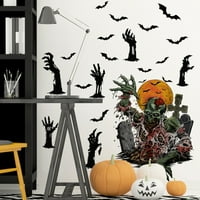 Handeo Zidna naljepnica Ogulja i palica za paljenje Halloween Zombie Skeleton Šišmiši naljepnice scene