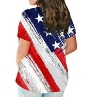 Ženska američka zastava majica Grafički print, 4. jula Dan neovisnosti Grafički teži vrhovi Mornarička