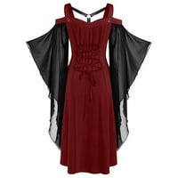 Haljine Wozhidaoke za žene plus veličine Cool Solid Gotic Criss Cross Case Umetni leptir haljina ženske