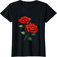 Crvena ruža cvijeta majica žene