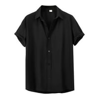 Muška košulja Spring Solid Colowdown ovratnik kratka rukava modna majica