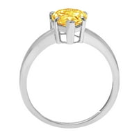1. CT sjajan krug Clear Simulirani dijamant 18k bijeli zlatni pasijans prsten sz 10.25