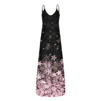 Haljine Aaiaymet za žene ženske vintage cvjetne plamene haljine za zabavu, ružičaste m