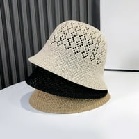 Žene sunčani šešir pletena izdubljena šešir na plaži prozračni ljetni ribolovke kape za odmor za odmor