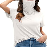 Ženska majica s kratkim rukavima visokih vrata casual obični tee vrhovi ljetna bluza