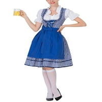 Paille žene Cosplay uniforme bavarske dirndl haljine s pregačam Oktoberfest haljina seksi odmor plava