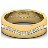 Valovit dijamantski zlatni prsten, pravi dijamantni dizajnerski prsten, dijamantski prsten za angažman,