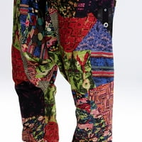 XYSAQA MENS Pamuk Baggy Hippie Boho Yoga harems hlače Vintage stil Print Jogger Gant sa elastičnim strukom