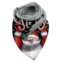 Shiusina šal žene Modni veseli božićni tisak gumb mekani omotač casual toplih šalova šal
