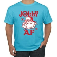 Santa Jolly AF Božićna grafička majica, lagana tirkizna, velika