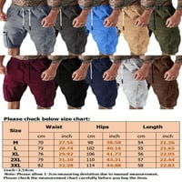 REJLUN muškarci Teretne kratke hlače Elastične struke Ljetne hlače Dno nacrtavaju dno Havajski mini pantalone Klasični fit odmor kaki l