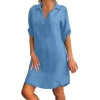Ociviesr Žene Ljetne haljine Dužina koljena Torba za majicu Velike veličine Bluza Haljina kratkih rukava