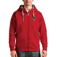 Muška antigua Red Minnesota Wild Logo Pobjeda punog zip hoodie