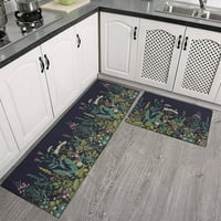 Crni kuhinjski prostirci i prostirci 2, smiješna kuhinjska dekoracija gumene podloge ne klizajuće upijajuće prostirke za sudoper vodootporni ručni tepih za pranje rublja 17x30 + 17x
