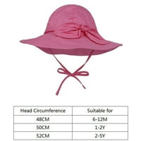 Djeca Solid Sun Hat Wide Brim UPF 50+ Zaštitni šešir za dječake Toddler Djevojke Podesivi luk kašike