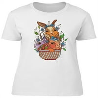 Prekrasne šarene opružne zečeve majice žene -image by shutterstock, ženski medij