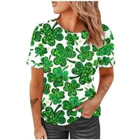 Blueek Day St. Patrickov modni ženski okrugli vrat tiskarski majica ties kratki rukav ljetna majica