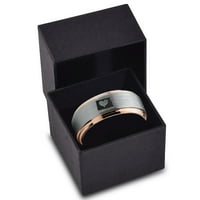 Tungsten Sjeverna Dakota Mir Vrt Državni srčani band prsten za muškarce Žene Udobnost FIT 18K Rose Gold