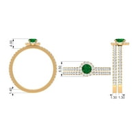 1. CT je stvorio smaragdni i dijamantski akcentni prsten za žene, 14k bijelo zlato, US 5,00