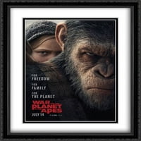 Rat za planetu majmuna dvostruko matted veliki veliki crni ukradeni uokvireni filmski poster umjetničko